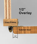 1/2 inch overlay detail of First Class Antique Brass Cabinet Hinges For Your Kitchen Renovation Project installation with face frame.