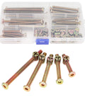 50 Pcs 1/4-20 Inch Crib Hardware Replacement Kit With Zinc Plated Hex Socket Cap Screws And Barrel Nuts in plastic organizer