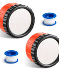 Two Thousand Hole Garden Watering Nozzle With 11 GPM Shower Sprayer Easy Peasy Outdoor Hose Head For Flowers Vegetables And Plants Plastic Construction Fits 3 Quarter Inch Threads 2 Pack, showing nozzles and tape
