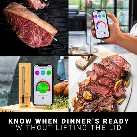 Wireless Meat Thermometer Pro For Grilling And Cooking With Bluetooth App 100 Percent Wire Free Temperature Monitoring device in use