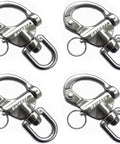 4 Pack Swivel Eye Snap Shackles Stainless 316 Marine Grade Quick Release For Sailing Rigging Spinnaker Halyard Clip Sailboat Gear