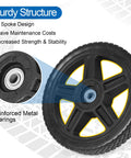 8 Inch Lawn Mower Wheels Kit DIY Friendly Universal 8 Inch Push Mower Wheels With 1/2 Inch Bearing Bolts And Nuts Plastic Replacement Tires front view