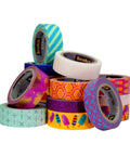Decorative Washi Tape for Planners and Crafts, Blurred Lines Pattern, 6-Roll Pack, colorful designs, ideal for DIY projects.