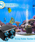 Beast Submersible Fountain Pump With Lights 16W 800 Liters Per Hour Flow 8.86ft Lift in aquarium with fish and plants