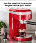Empire Red Metal Semi Automatic Espresso Machine With Dual Smart Temperature Sensors and 58mm Commercial Grade Portafilter