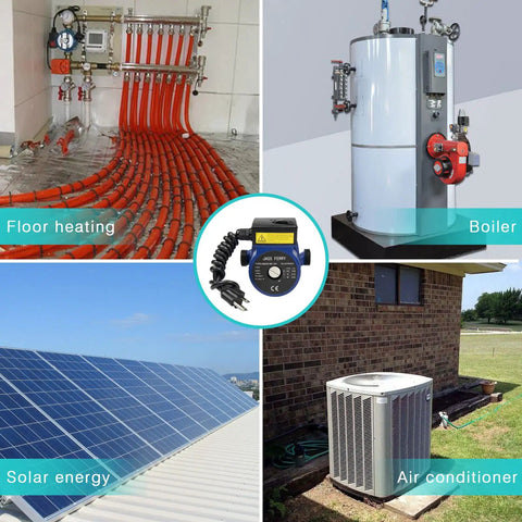 Hot Water Recirculation Pump 115V 3/4 Inch NPT For Solar Water Heaters And Boilers in use with heating systems and solar panels