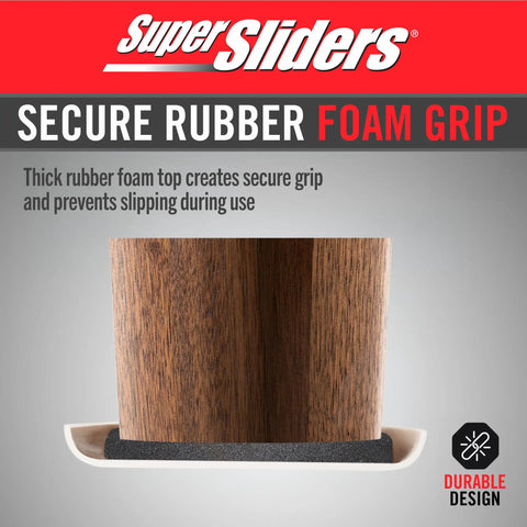 Heavy Duty Furniture Sliders For Carpet, Reusable Moving Pads Help You Slide Heavy Couches Across Rugs Without Breaking A Sweat, Non Adhesive Glides For Beds And Recliners, Beige 8 Piece Kit Moves Furniture Like A Champ, showing secure rubber foam grip.