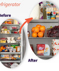 Low Maintenance Pantry Organizers And Kitchen Storage Bins With Split Dividers Keep Your Fridge Chill And Counter Cleared For Snacks And Bulk Goods Two Piece Set in organized refrigerator.