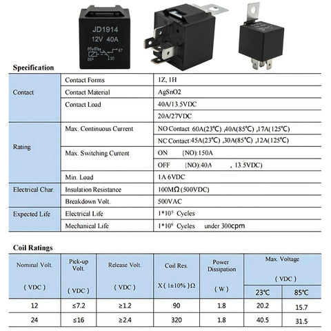 Image showing 10 Pack 30 40 Amp 12V SPDT Relay Switch Waterproof 5 Pin For Automotive And Marine Use Ideal For Cars Boats Fans