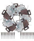 Heavy Duty Double Roller Door Latches For Cabinets And Wardrobes With Spring Ball Lock Iron Hardware and screws displayed
