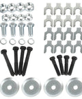 Upper And Lower Control Arm Bolt Kit With Nuts For Classic GM A Body Cars Including Camaro Chevelle Nova Firebird GTO Lemans Tempest Skylark El Camino 1964 Through 1974 Perfect Fit For Restorations And Performance Upgrades, showing bolts, nuts, and washers.