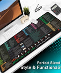 Excel Shortcut Keys Desk Pad For Office And Gaming Large 800x300mm Extended Keyboard Mat With Non Slip Stitched Edge on desk