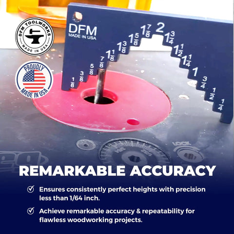 Table Saw Height Gauge For Calibration And Alignment On Table Saws And Router Tables Self Standing Base Quarter Inch Thick