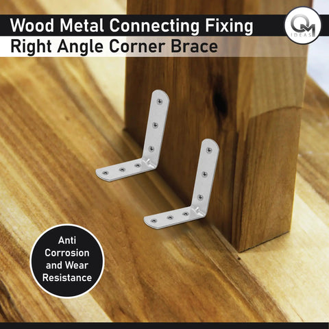 20 Pack 90 Degree Angle Brackets For Wood And Metal 1.97 Inch By 1.97 Inch By 0.63 Inch 0.06 Inch Thick Galvanized Steel L Shape Corner Brace Plates With Six 0.16 Inch Holes Screws Not Included on wooden corner