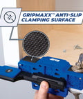 Cabinet Door Mounting Jig For Frameless And Face Frame Cabinets with Gripmaxx anti-slip surface in use close-up.