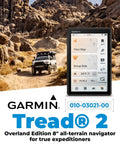 Rugged 8 Inch Off Road GPS Navigator For Off The Grid Adventures with trail navigation and vehicle in desert landscape