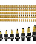 77 Piece Rivet Nut Kit With Carbon Steel Head Tool Set Includes M3 To M12 Mandrel Heads And 70 Threaded Rivet Nuts For Fast Installation And Easy, Reliable, Heavy Duty Pro Grade Repairs On Metal Panels. M3-M12 mandrels and threaded rivet nuts