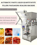 Heavy Duty Stainless Steel Automatic Liquids Filling And Sealer With Horizontal Mixing Hopper for sauces and pastes.