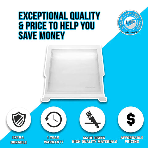 Glass Shelf Replacement For Whirlpool Refrigerator W10276341 WPW10276341 Fits Top Shelf Of Your Fridge, 17.5 Inch Wide By 17.25 Inch Deep By 1.5 Inch Tall, Clear Tempered Glass, Easy Install, Premium Kitchen Storage Part