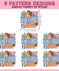 Six Pack DTF Transfers For T Shirts Ready To Press Heat Transfer Stickers 7x7 decal 'In My Punch Era' design shown
