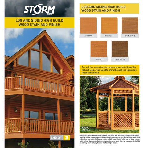 Legit Semi Solid Exterior Wood Stain And Weather Resistant Topcoat In Deep Butternut Tones Easy Brush Application Five Gallon Tub displayed on a house.
