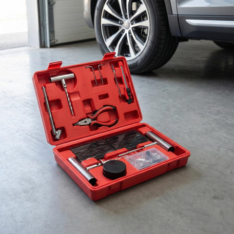 68 Piece Heavy Duty Tire Repair Kit For Cars Motorcycles Trucks ATVs SUVs RVs Trailers With Patches And Plug Tool Set