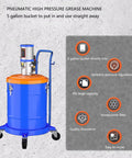 Heavy Duty Pneumatic Grease Pump For 5 Gallon Drums, 70 To 1 Pressure Ratio, 40L Capacity with regulator and filter