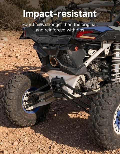 X3 Rear Radius Arms For Can Am X3 And X3 Max 72 Inch Durable Upgrade With Box Section Tubing And One Eighth Inch Wall Four Times Stronger Than Stock Adjustable Bushings For Precise Drifts And Smooth Handling, rear view