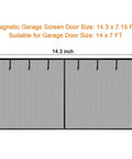 Roll Up Garage Door Screen 14x7 Ft Fit Up To 14x7 Ft Wind Resistant Polyester Mesh in diagram showing dimensions
