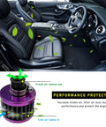 12mm Mini Air Filter For Universal Motor Cold Air Intake Breather Purple in car, boosts airflow and engine performance