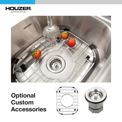 Stainless Steel Bar And Prep Sink For Home Bar And Kitchen, 15 Inch Drop-In Topmount, 2-Hole Design with accessories