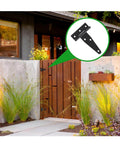 Image showing gate with Eight 4-Inch T-Strap Door Hinges With Mounting Screws, Heavy Duty Iron Hinges For Barn Doors Gates Sheds Or Tee Hinge Applications.