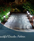 Eight Pack Solar Pathway Lights With Auto On Off Led Outdoor Landscape Lighting illuminating garden walkway