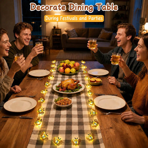 Bee String Lights For Bedroom Decor 10ft 30 LED Honeybee Fairy Lights Battery Operated Cute Bee Lights To Level Up Your Room Vibe Bedroom Dorm Classroom Wedding Party Gift Idea For Women Men Teens Kids