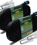 Flat Soaker Hose Kit With Stakes For Garden, 100 Ft Total Or 2x50 Ft Linkable Drip Hose DIY Irrigation System