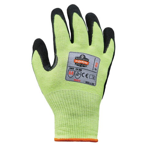 ProFlex 7041 Lime Cut Resistant Gloves With Nitrile Coated Palms For Superior Grip Hi Vis Safety ANSI A4 Cut Protection And Abrasion Resistance Breathable 13g TenaLux Yarn Large