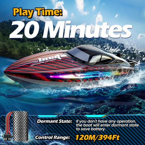 Rad RC Boat For Kids And Adults With Fast Remote Control Pool And Lake Racing 30 KMH Top Speed 394 Ft Range in action