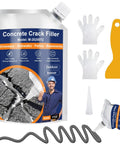 Self Leveling Concrete Crack Filler For Driveways And Patios Quick Dry Cement Sealant And Waterproof Joint Caulking Glue No Tools Needed Deep Crack Repair For Sidewalks Outdoor Surfaces Gray