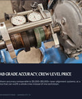 Rock Solid Compact Reverse Dial Indicator Shaft Alignment Set With Dual Precision Gauge Probes shown on a motor shaft for accurate alignment.
