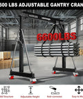 Beefy 3 Ton Gantry Crane With Adjustable 8.53 To 12.47 Ft Height 6600 Lbs Capacity Manual Trolley Hook And Shackles in warehouse