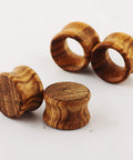 Natural Brown Wood Ear Tunnels Assorted Two Pairs Set Double Flared Expander Plugs For Ear Stretching Organic Wood Finish Ideal For 8mm To 16mm Gauges