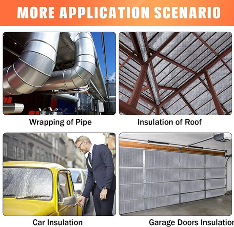 Top Tier Heavy Duty Reflective Insulation Foil Kit For Garage And Warehouse Doors Serious Heat Blocker with applications for roofs and pipes.