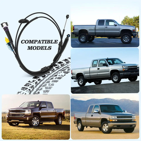 12477640 Gear Shift Cable Fits Chevy Silverado GMC Sierra 1500 2500 3500 Classic 1999 2007 Automatic Transmission Gearshift Cable Replacement 2 Pack Easy Install Durable with compatible vehicle models