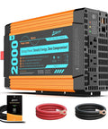 Pure Sine Wave Inverter 2000W Continuous Power With 6000W Surge For RVs, Trucks, Home, Solar And Outdoor Use, Dual AC Outlets