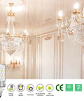 Luxurious chandeliers lit with Grab Ultra Bright E12 LED Bulbs For Chandeliers And Ceiling Fans, 12W, 6000K Daylight White