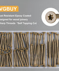 90Pcs Deck Screws Kit For Outdoor Projects Tough As Nails Heavy Duty Exterior Wood Screws Assortment In Bronze Sizes Eight And Ten