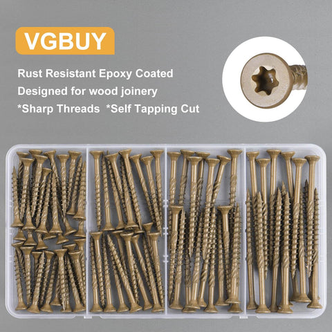 90Pcs Deck Screws Kit For Outdoor Projects Tough As Nails Heavy Duty Exterior Wood Screws Assortment In Bronze Sizes Eight And Ten