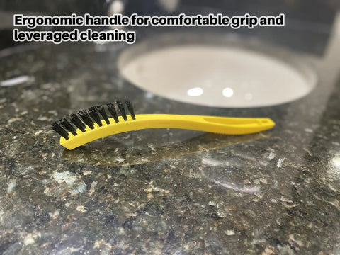 8.5 Inch Tile And Grout Scrub Brush With Durable Plastic Bristles Black Ergonomic Handle For Industrial And Professional Use