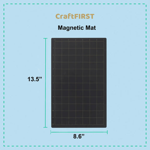 Slick Magnetic Cutting Pad 8.6 By 13.5 Inches Heavy Duty Die Layout Board with measurement grids on a flat surface.