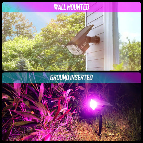 Solar Color Changing Outdoor Lights With 50 LED RGB Spots IP67 Waterproof Landscape Lighting for wall and ground mount